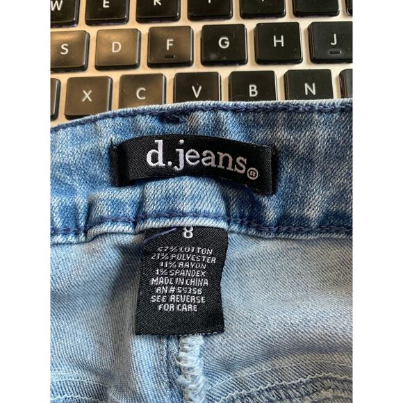 D. Jeans Women's Straight Leg Cropped Jeans Denim Cotton Blue Size 8 - Picture 3 of 4